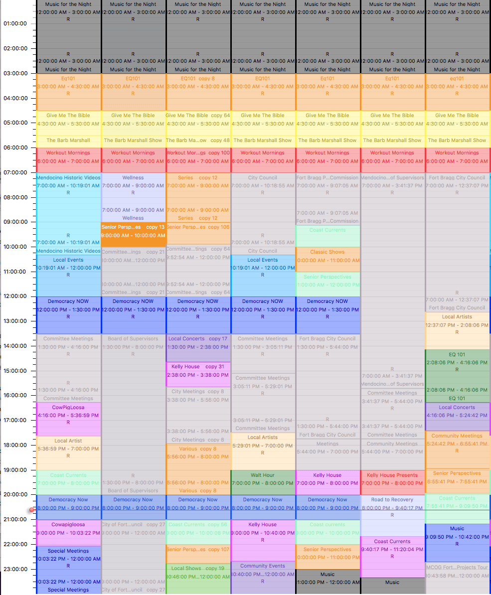 MCE schedule