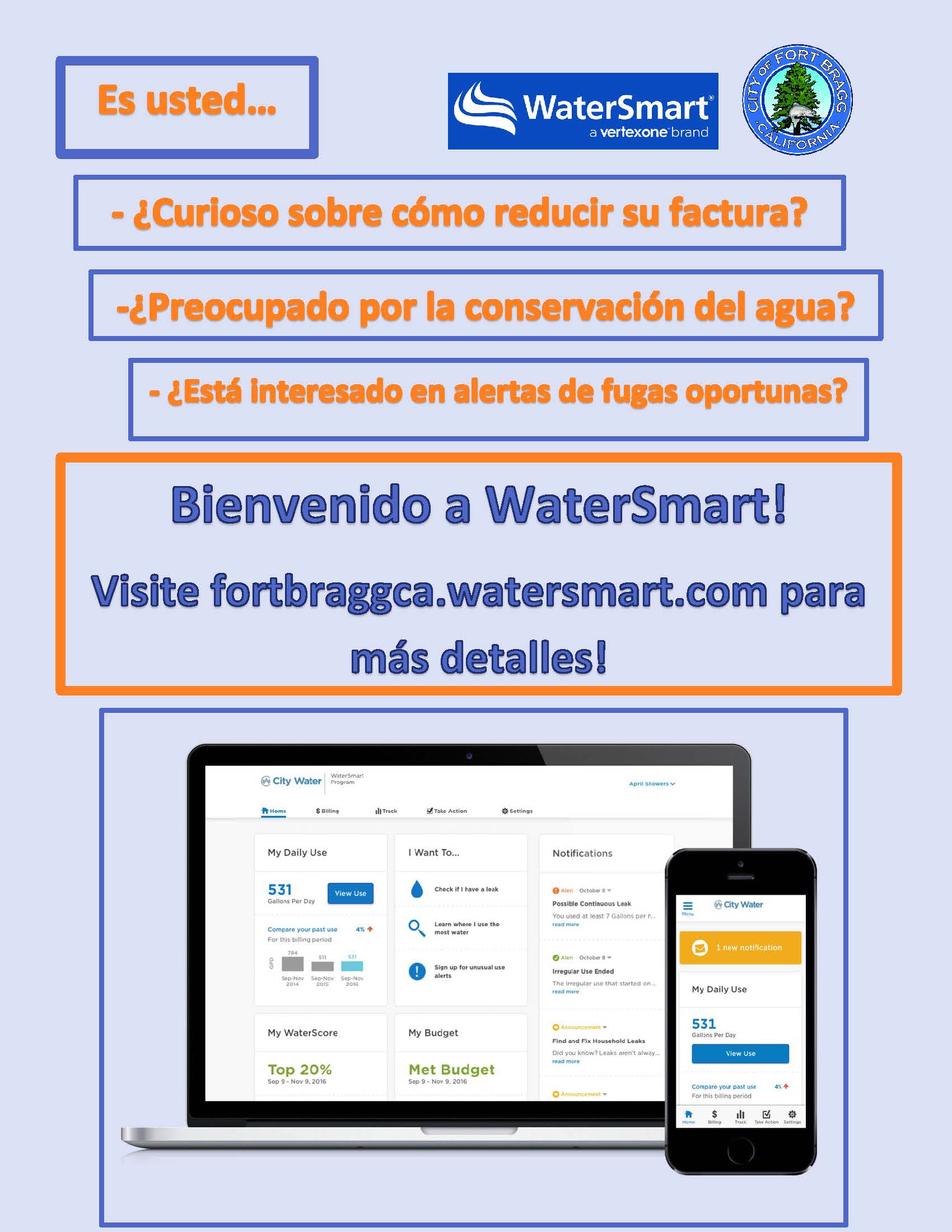 Welcome to Watersmart flyer- Spanish